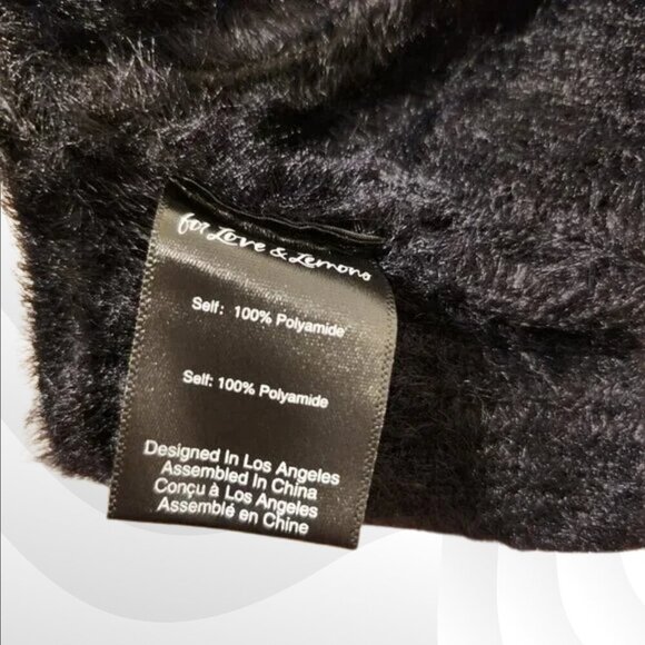 2/$50 For Love & Lemons Black Devon Fuzzy Sleeveless Top Size S – Soft & Stylish - Picture 6 of 8